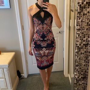 Bebe Oriental Fitted Midi